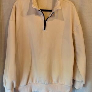 Women's Cream Half-Zip Sweatshirt